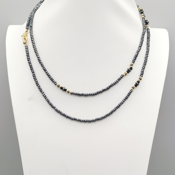 David Yurman Osetra Tweejoux Necklace with Hematine, Black Onyx and 18K Gold - Picture 4 of 15